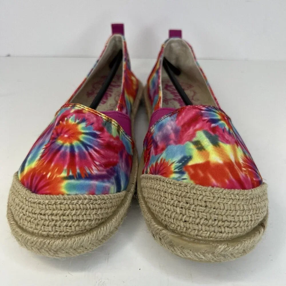 Sugar Evermore Multicolor Tie Dye Women's Size 8.5 Espadrille Flats NWOB
